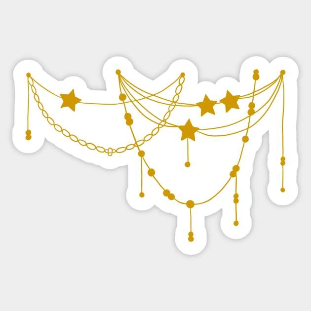 Golden Star Necklace Sticker by Serene Twilight